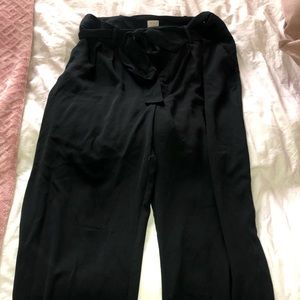 Black wide leg trousers